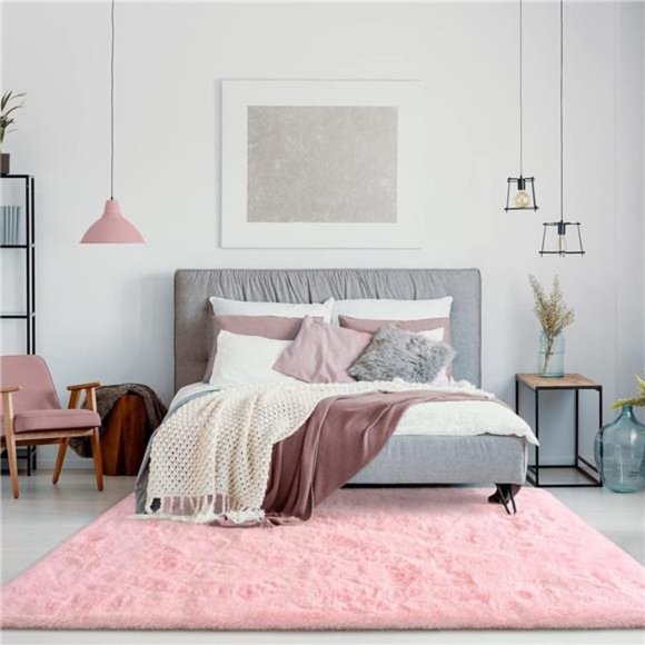 Super Soft Shaggy Rug for Bedroom,4x5.9 Feet Fluffy Carpet for Living Room,Fuzzy - Picture 3 of 6